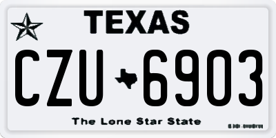 TX license plate CZU6903