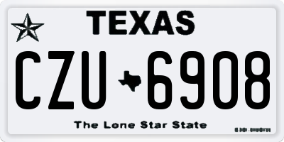 TX license plate CZU6908