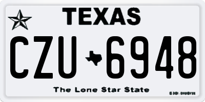TX license plate CZU6948