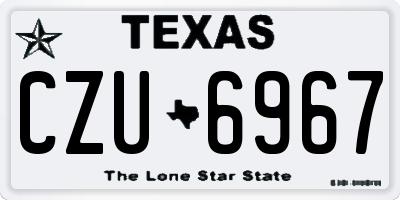 TX license plate CZU6967