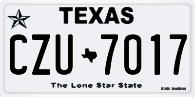 TX license plate CZU7017