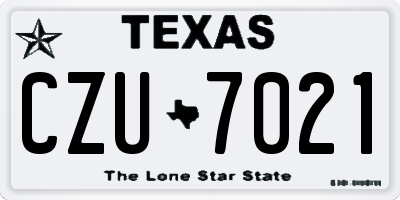TX license plate CZU7021