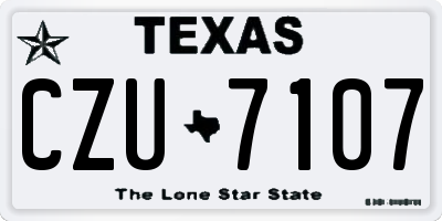 TX license plate CZU7107