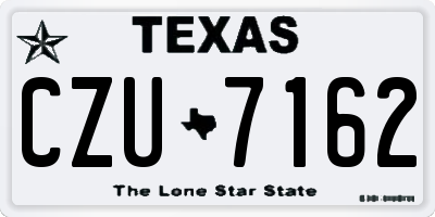 TX license plate CZU7162