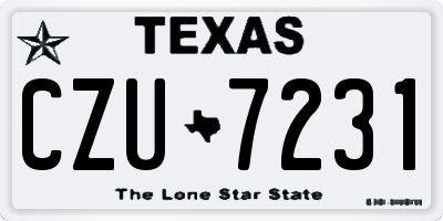 TX license plate CZU7231