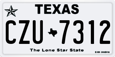 TX license plate CZU7312