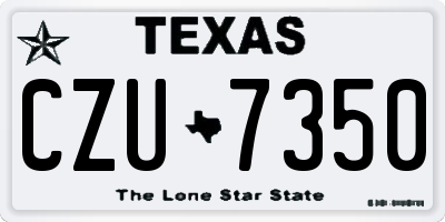 TX license plate CZU7350