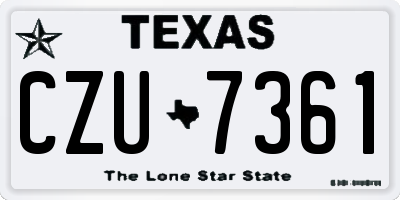 TX license plate CZU7361