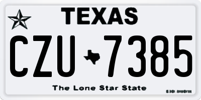 TX license plate CZU7385