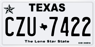 TX license plate CZU7422