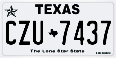 TX license plate CZU7437