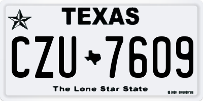 TX license plate CZU7609