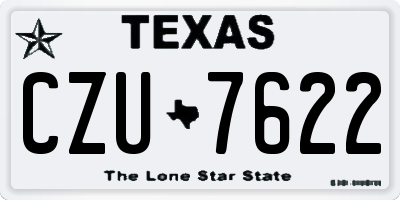 TX license plate CZU7622