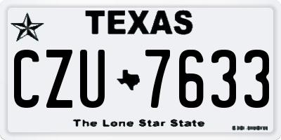 TX license plate CZU7633
