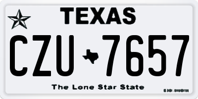 TX license plate CZU7657