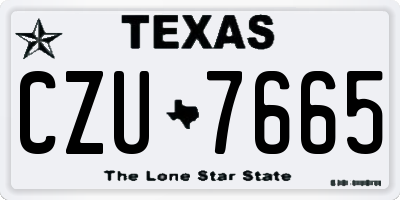 TX license plate CZU7665