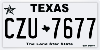 TX license plate CZU7677