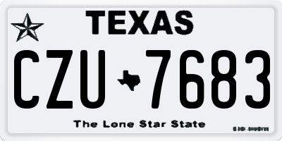 TX license plate CZU7683