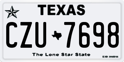 TX license plate CZU7698