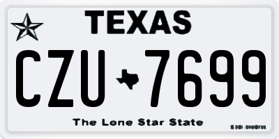 TX license plate CZU7699