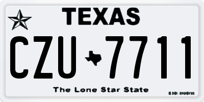 TX license plate CZU7711