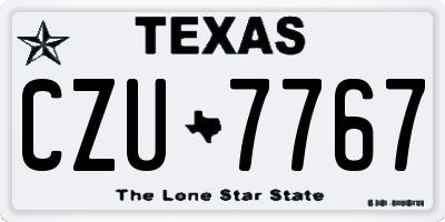 TX license plate CZU7767