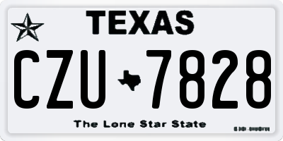 TX license plate CZU7828