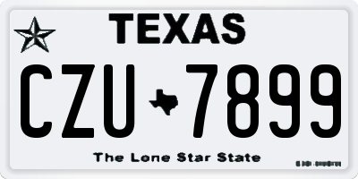 TX license plate CZU7899