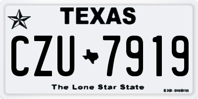TX license plate CZU7919