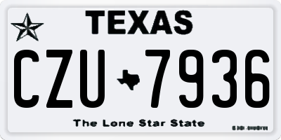 TX license plate CZU7936