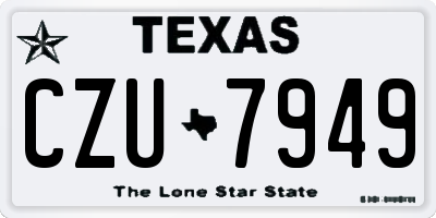 TX license plate CZU7949