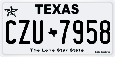 TX license plate CZU7958