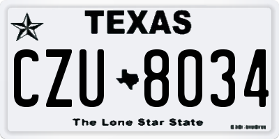 TX license plate CZU8034