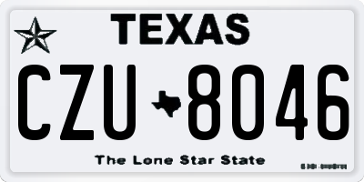 TX license plate CZU8046