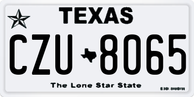TX license plate CZU8065