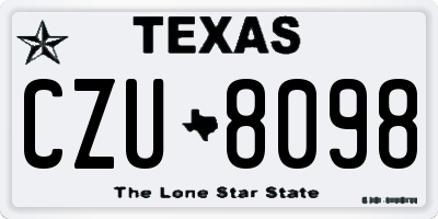 TX license plate CZU8098