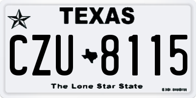 TX license plate CZU8115