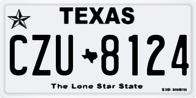 TX license plate CZU8124