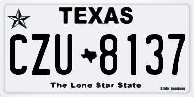 TX license plate CZU8137