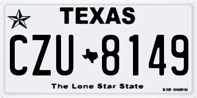 TX license plate CZU8149