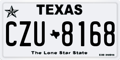 TX license plate CZU8168