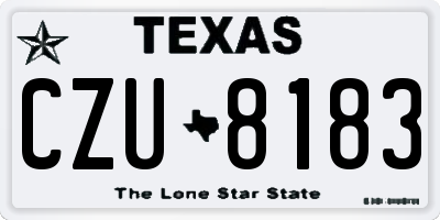 TX license plate CZU8183