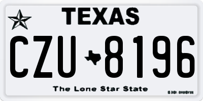TX license plate CZU8196