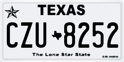 TX license plate CZU8252
