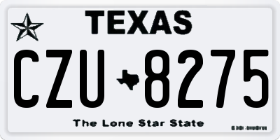 TX license plate CZU8275