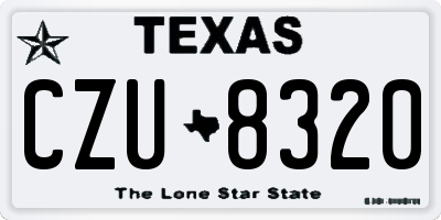 TX license plate CZU8320