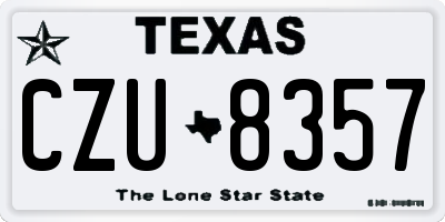 TX license plate CZU8357