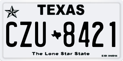 TX license plate CZU8421