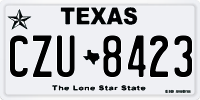 TX license plate CZU8423