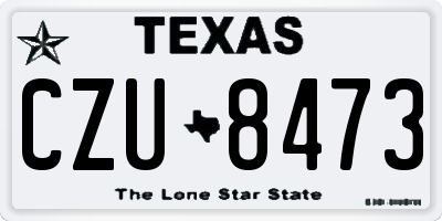 TX license plate CZU8473